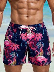 VIVINTIMO Short Black Animal Print Beach Shorts For Men With Bright Flamingo Pattern And Pockets Men Flamingo Swim Shorts Pink Swim Trunks Tropical Swim Trunks Men Men Floral Swim Trunks Pink Flamingo Swim Trunks Mens Flamingo Shorts Pink Men Swim Trunk Pink Flamingo Swim Shorts Pink Men Swim Trunks Men Flamingo Swim Trunks - Black - View 3