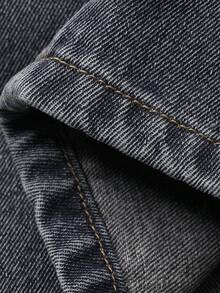 Dazy Plus 复古水洗做旧宽松喇叭牛仔裤，街头风，四季皆宜 - 中等水洗藍 - 查看 3