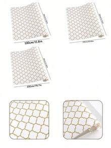 1 Roll Gold Cabinet Liner, Non-Slip EVA Waterproof Shelf Liner For Kitchen Cabinets, Drawers, Refrigerator, Pantry, Bathroom, Easy-To-Clean Drawer Mat, Protective Padding For Shelves - Gold - View 4