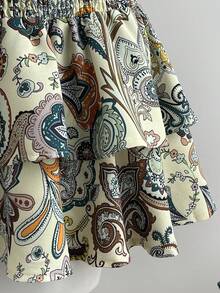 Elamini Women's Bohemian Print Short Flared Skirt - Multicolor - View 4