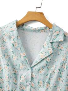 Auvina 大码女式短袖西装领中长连衣裙，印花连衣裙，春季连衣裙，沙滩装，夏季装，吊带裙，度假裙，浪漫连衣裙，夜店裙 - 彩色 - 查看 4