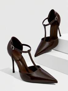 CUCCOO SZL Giày cao gót nữ - Màu cà ri - Xem 1