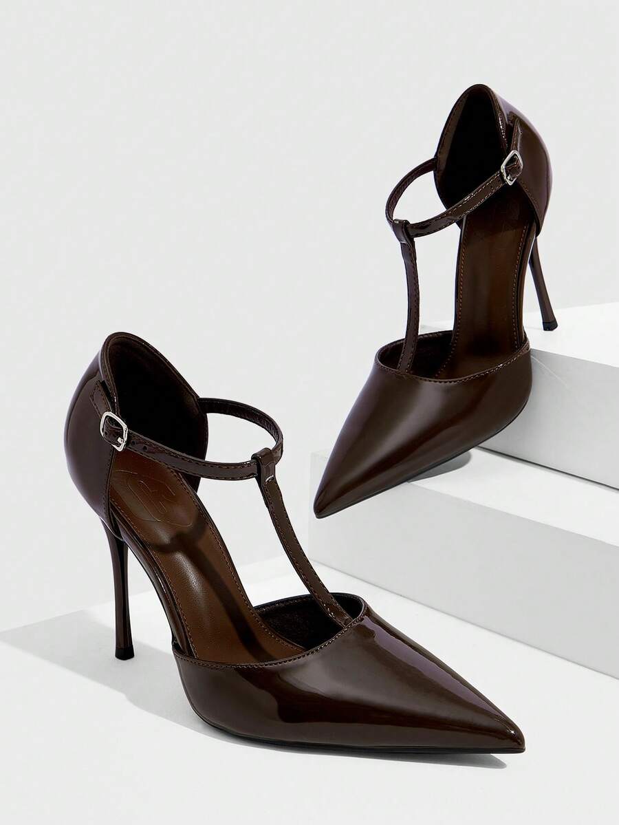 CUCCOO SZL Giày cao gót nữ - Màu cà ri - Xem 1