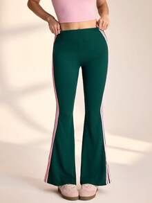 Medorelle 新款蓝白喇叭裤，粉色条纹女士长裤，春夏款 - 彩色 - 查看 3