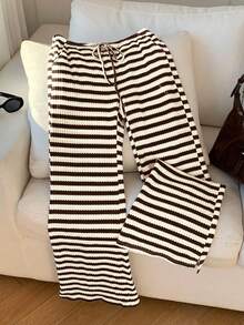 Comfortcana Pantalones casuales a rayas para mujer, adecuados para primavera y verano - Multicolor - Ver 5