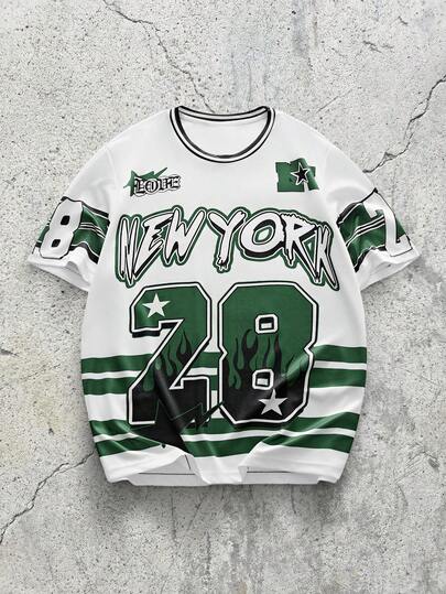 EVRINFINITE 28码男士T恤 - 足球球衣款式，色彩鲜艳的字母印花，透气圆领休闲运动服，适合青少年和成人，可机洗 - 男士和青少年的理想生日礼物，适合足球训练和日常穿着 - 28码设计，28码印花，舒适的数码印花，适合所有季节，适合休闲和运动场合，男士T恤