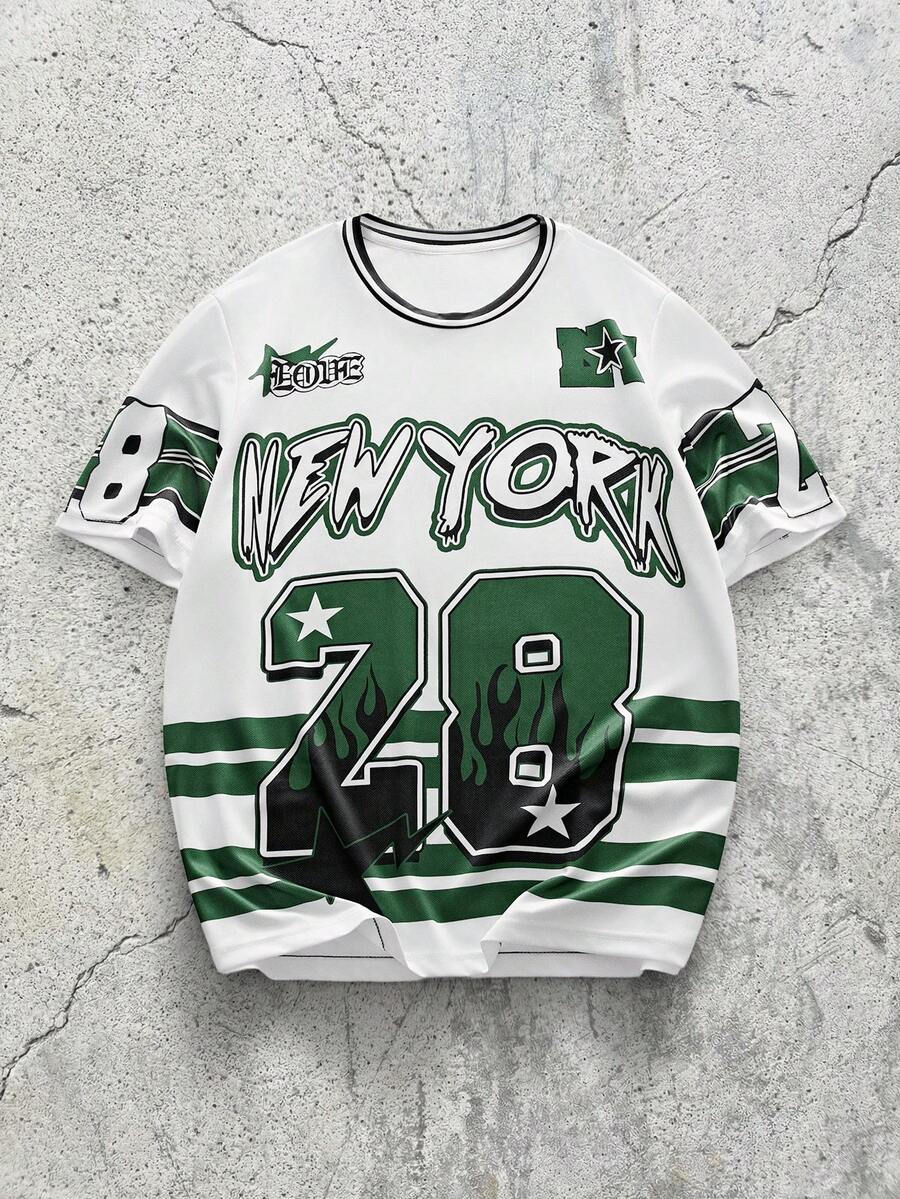 EVRINFINITE Áo thun nam size 28 - Kiểu áo bóng đá, in chữ màu sắc tươi sáng, cổ tròn thoáng khí, phù hợp cho thanh thiếu niên và người lớn, có thể giặt máy - Món quà sinh nhật lý tưởng cho nam giới và thanh thiếu niên, phù hợp cho tập luyện bóng đá và mặc hàng ngày - Thiết kế size 28, in size 28, in kỹ thuật số thoải mái, phù hợp cho mọi mùa, thích hợp cho các hoạt động thường ngày và thể thao, áo sơ mi nam - Nhiều màu - Xem 1