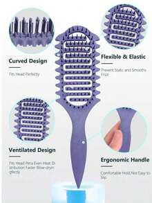 3 Locken-Kämme, geeignet für Männer und Frauen, einfach zu kämmen und ein perfektes Aussehen zu schaffen, reduziert Ziehen und Bruch, eine tolle Hilfe für die Haarpflege und Frisur, perfektes Geschenk zum Valentinstag - Verschiedenfarbig - Übersicht 10