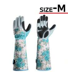 SHEIN Găng tay làm vườn dài JOISIV bền và thoải mái dành cho nữ – Găng tay cao cấp bằng da in họa tiết màu xanh lá cây và da bò thoáng khí, chống gai, chống trầy xước và linh hoạt, thích hợp cho công việc làm vườn, tỉa cành và bảo dưỡng vườn – Hoàn hảo để xử lý hoa hồng, xương rồng và các loại cây có gai khác (1 đôi) - Nhiều màu - Xem 13