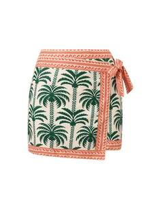 Swim Oasis Fashionable High-End Coconut Tree Print Women's Summer Swimsuit Cover-Up & One-Piece Swimsuit Set - Multicolor - View 4