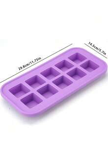 Silicone Freezer Mold With Lid, Refrigerated Food Storage Box, Food Container, Extra Large Silicone Ice Tray Mold, Ice Maker, Food Preservation Box - Purple - View 6