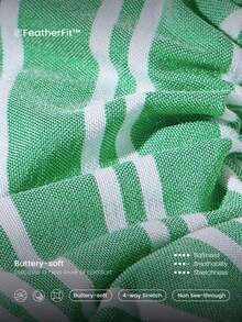 GLOWMODE FeatherFit™ Stash Loop Soft Stretchy Sweat-Wicking Zipper Pocket Oversized Reflective Logo Hair Scrunchie Gym Workout Yoga - Green - View 5
