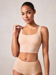 素色無痕無鋼圈內衣 - 杏色 - 查看 3