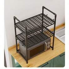 1 PC Microwave Shelf: Kitchen Oven Storage Rack, Reinforced Microwave Spice Rack, Multi-Tiered Household Kitchen Storage Cabinet & Kitchen Shelving Unit - Multicolor - View 7