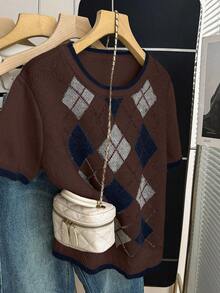 Franclia New Casual Loose Commuter Minimalist Design Women Knit Top, Spring/Autumn - Chocolate Brown - View 7