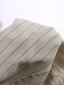 Franclia Women's Striped Knotted Casual Versatile Commuting Blazer - Khaki - View 6