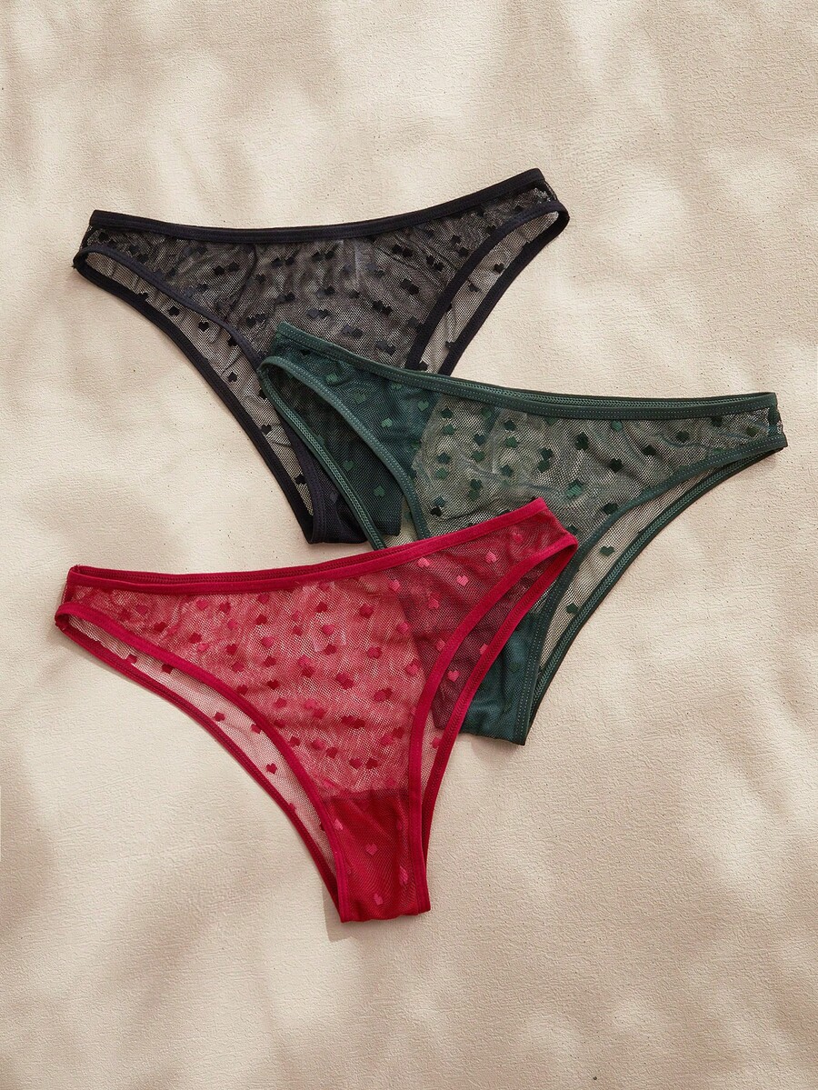3件套女士蕾丝内裤 - 彩色 - 查看 1