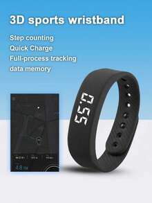 Teckwe Jam Tangan Pintar Olahraga, Pelacak Kebugaran LED dengan Pemantau Detak Jantung, Tidur, Langkah & Kalori, Gelang Alarm untuk Dewasa & Pelajar, Olahraga Lari, Baterai Internal 55mAh. - MultiWarna - View 1