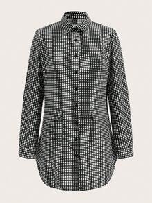 SHEIN Unity Camicia a quadri da donna, top a maniche lunghe - Multicolore - Visualizzare 5