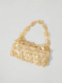 MUSERA 女士粉色亚克力单肩包，时尚、个性、简约、百搭、街头风，甜美酷女孩、辣妹、Y2K风格，适合约会、生日、晚宴、海滩、度假、假日、夏季、海边、沙滩派对等场合 - 黃色 - 查看 5