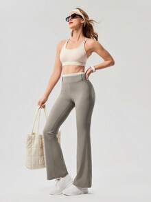 OutZeal 女士运动裤 日常休闲速干收腹喇叭裤脚 - Volcanic Gray - 查看 6