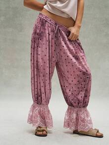 Bohemela Women's Casual Loose Woven Pants - Pink - View 6