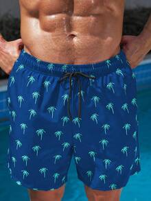 Zalmeno 男士夏季抽绳休闲全印花沙滩短裤 - 彩色 - 查看 5
