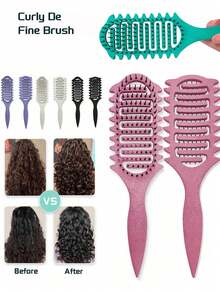 3 Locken-Kämme, geeignet für Männer und Frauen, einfach zu kämmen und ein perfektes Aussehen zu schaffen, reduziert Ziehen und Bruch, eine tolle Hilfe für die Haarpflege und Frisur, perfektes Geschenk zum Valentinstag - Verschiedenfarbig - Übersicht 3