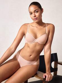 Veilyse Reggiseno semplice di colore solido da donna con ferretto, 1 pezzo - Rosa - Visualizzare 3