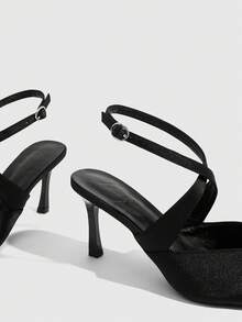 CUCCOO SZL Sepatu Wanita Modis dengan Hak Stiletto Lancip, Cocok untuk Beraktivitas Sehari-hari, Kencan, Pesta, dan Acara Lainnya. - Hitam 17 - View 5