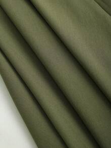Calvaya Plus Size Elegant High-End Fashion Commuter Draping Metal Buckle Decor A-Line Skirt - Green - View 4