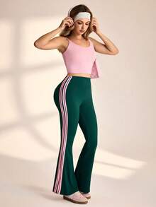 Medorelle 新款蓝白喇叭裤，粉色条纹女士长裤，春夏款 - 彩色 - 查看 7