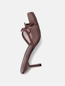 Women's Open Toe Mesh Breathable Brown Stiletto High Heel Sandals, Versatile Simple Design, Summer - Coffee Brown - View 6