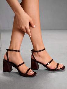 CUCCOO SZL Women's Fashion High Heel Sandals Summer - Coffee Brown - View 5
