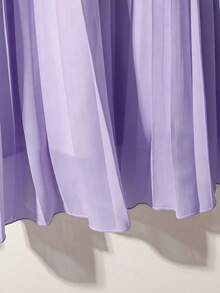 Franclia Chân váy xếp ly chữ A bằng vải chiffon phối nhiều mảnh, thời trang, thanh lịch, đa năng dành cho nữ, thích hợp cho công sở, mùa hè. - Màu tím - Xem 6