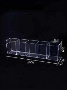 1PC Large Capacity Slanted Design Desktop Multifunctional Storage Clear Acrylic Pen Display Stand For Office School Home Desk Organization Pen Organizer Pencil Holder - Transparent - View 3