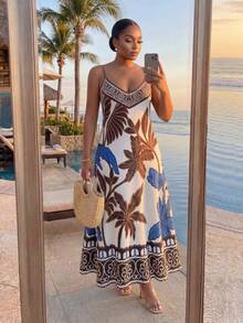 SHEIN Lady CURVE Plus Size Tropical Print Sleeveless Casual Dress Resort Wear Women Vacation Dress Boho Dresses For Women Luxury Dresses For Women African Summer Dresses Caribbean Dress Hawaiian Dress For Women Party Summer Summer Clothes Summer Outfits Summer Holiday Outfits  Festival Outfits For Women Festival Country Style For Women Festival Outfits For Women Maxi Dress For Women Beach Zanzea Dress For Women Plus Size Zanzea Dress For Woman - Multicolor - View 6