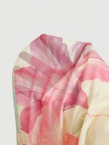 SHEIN MOD 大码夏季度假吊带围巾飘逸连衣裙，印花紧身连衣裙，沙滩派对装扮 - 彩色 - 查看 9