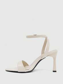CUCCOO SZL Women's Shoes With Adjustable Pointed Simple Milk Apricot High-Heeled Sandals, Suitable For Daily Casual Wear, Spring, Spring Break, Easter, Prom Prom Heels Summer Shoes - Milk apricot - View 4
