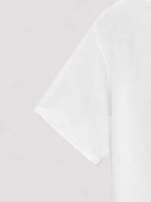 Open Phase 男士寬鬆字母和公牛頭印花圓領短袖T恤 - 白色 - 查看 5