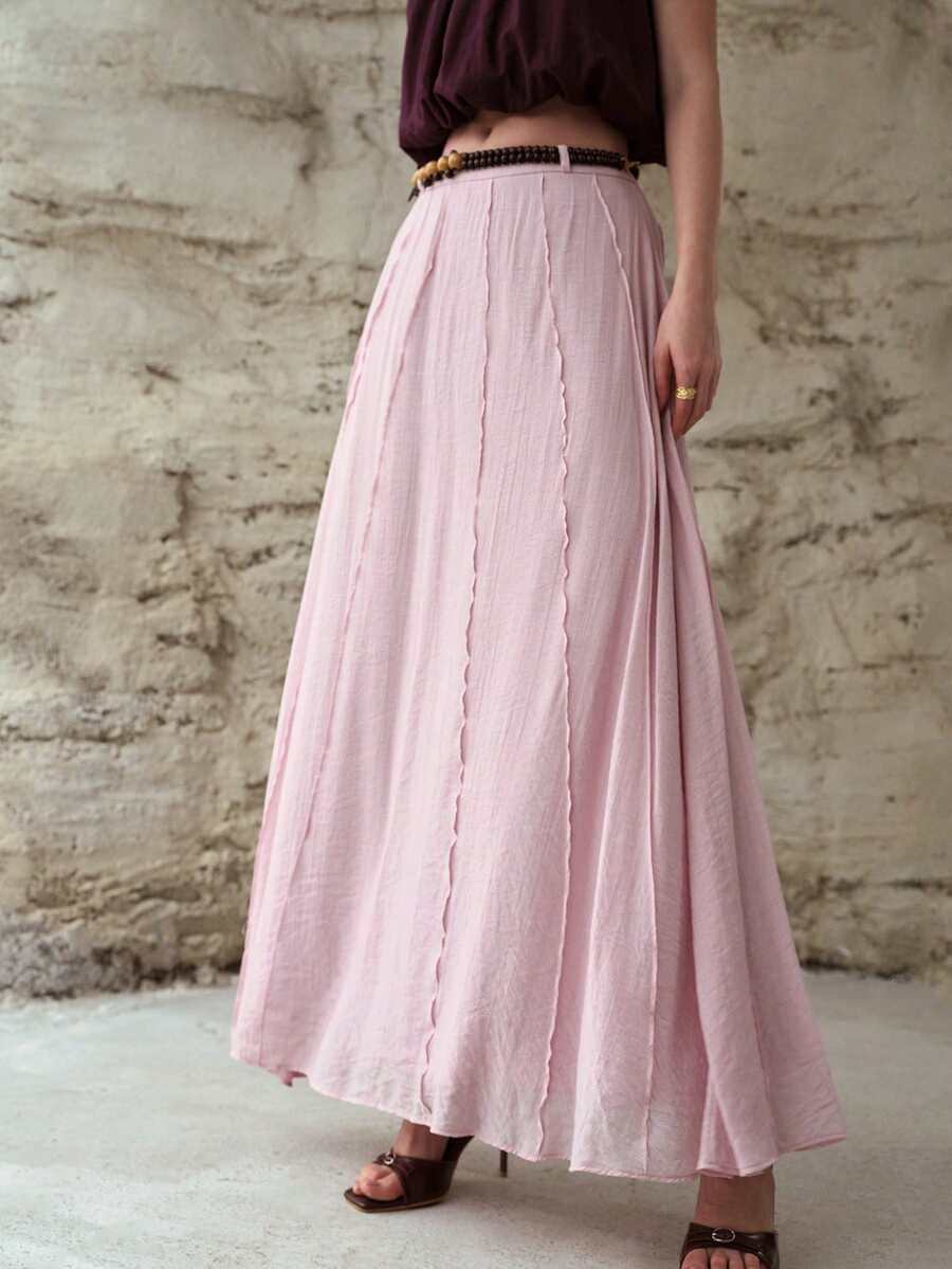 MOTF PREMIUM WOMEN'S FLOWING CHIFFON MIDI SKIRT, SPRING/SUMMER - Pink - View 1