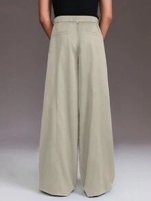 STYNVO Quần ống rộng màu trơn, đa năng, phong cách thường ngày dành cho nam giới. - Màu be - Xem 2