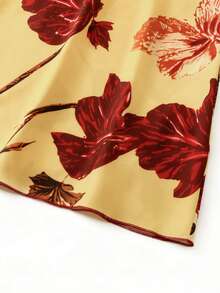 GlowEve 女士优雅印花无袖连衣裙，夏季 - 黃色 - 查看 4