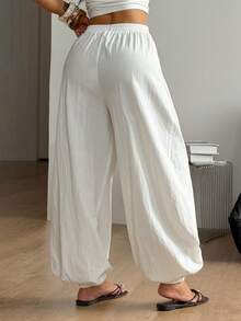 Coolane Pantalones holgados de cintura baja, cómodos y de algodón, con estilo vintage y apropiados para uso diario, vacaciones y salidas casuales, en con el estilo Y2K para mujer en primavera/verano - Blanco - Ver 7