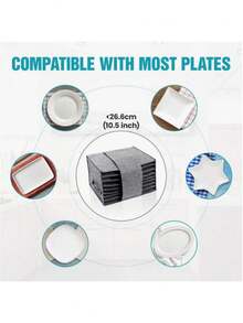 Felt Storage Bags For Plates, Cups, And Handbags; Suitable For Storing Plates, Cups, And Ceramics; Ideal For Caravans, Camping, Kitchens, RVs, Campervans, And Small Kitchen Gadgets. - Multicolor - View 7