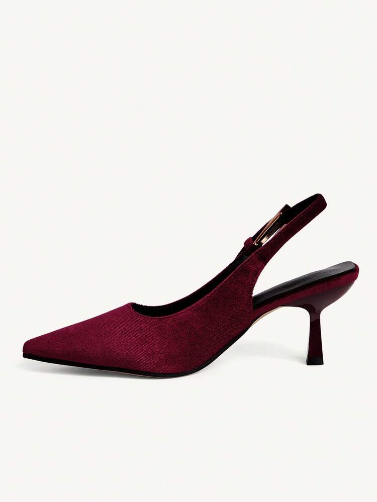 CUCCOO CHICEST Women's New Pointed Toe High Heel Shoes, 7CM Heel Height, Elegant Suede Material, Sexy Open Back Design, Suitable For Work, Business, Evening Wear
