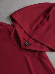 STYNVO 男士字母刺绣长袖休闲宽松连帽衫 - 紅色 - 查看 6