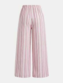 Girlism 少女格子日常穿着抓绒足球/运动裤 黑白运动阔腿裤 - 粉色 - 查看 2