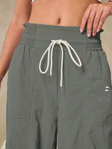 OutZeal 女士户外裤 露营徒步 防水高腰侧开衩设计 带口袋 - 軍綠色 - 查看 9