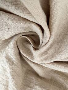 Easowa 100%纯棉休闲宽松优雅通勤套装 - 马甲西装外套和阔腿短裤，春夏女装 - 杏色 - 查看 8